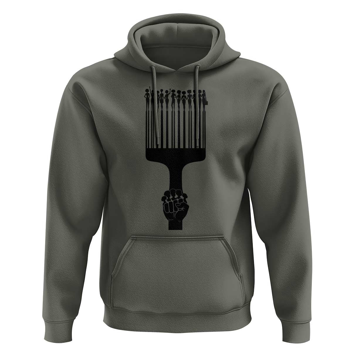 Afro Pick Comb Strong Black Power Fist Hoodie