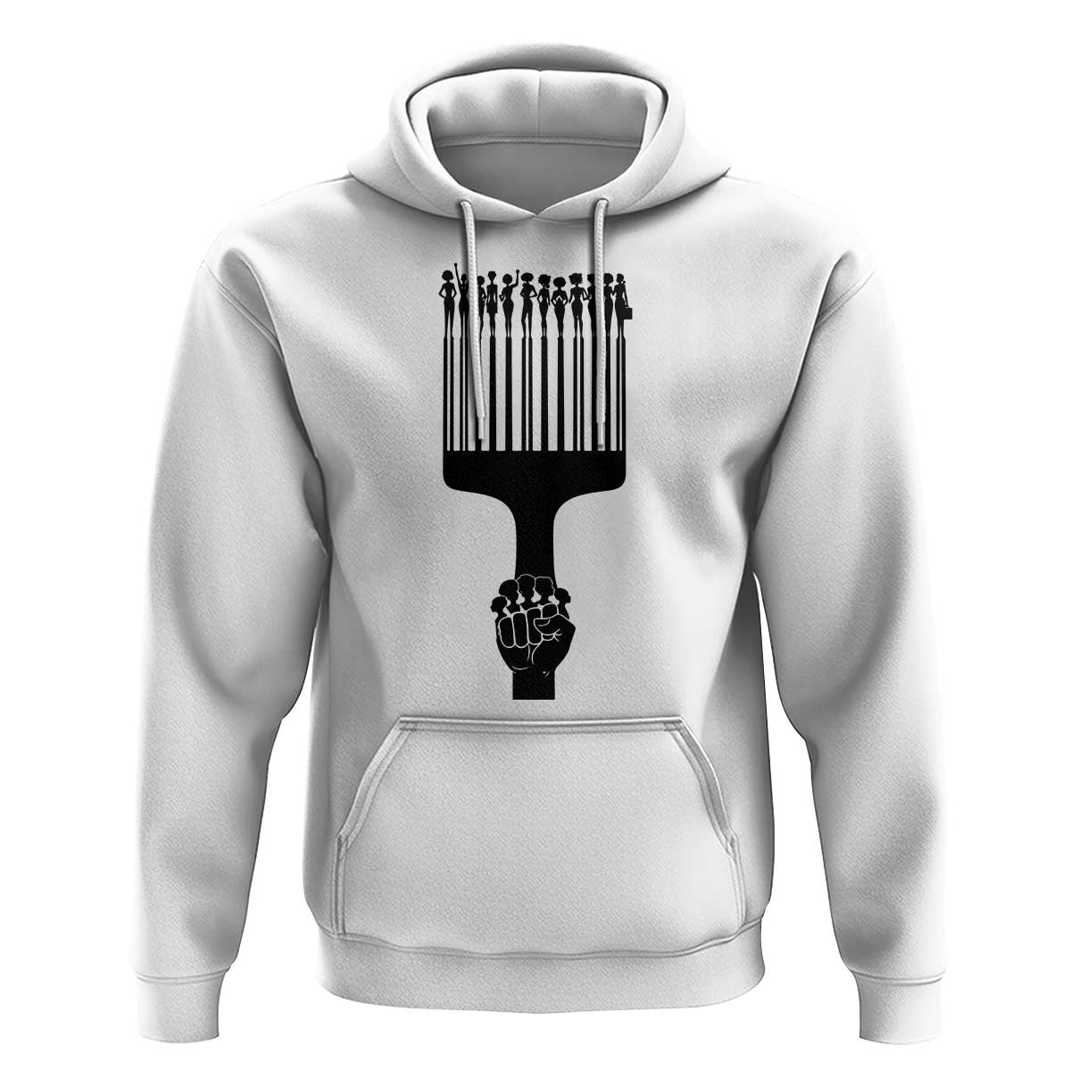 Afro Pick Comb Strong Black Power Fist Hoodie