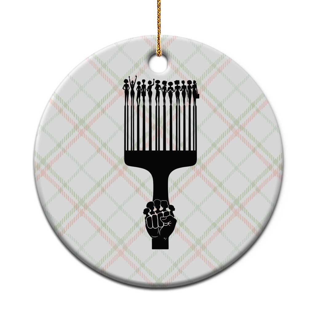 Afro Pick Comb Strong Black Power Fist Ceramic Ornament