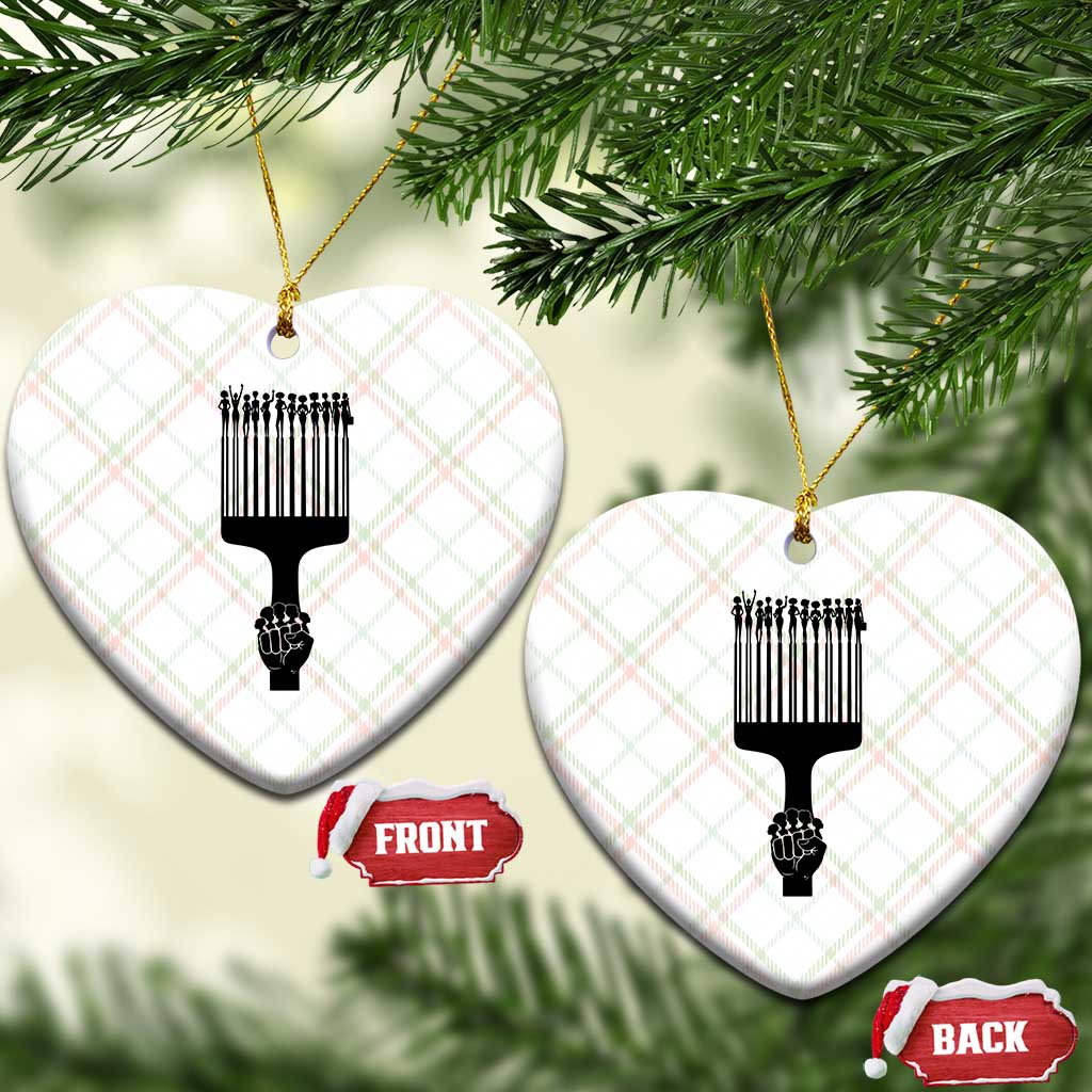 Afro Pick Comb Strong Black Power Fist Ceramic Ornament