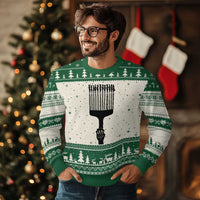 Afro Pick Comb Strong Black Power Fist Ugly Christmas Sweater