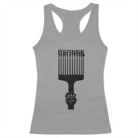 Afro Pick Comb Strong Black Power Fist Racerback Tank Top