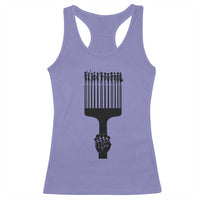 Afro Pick Comb Strong Black Power Fist Racerback Tank Top