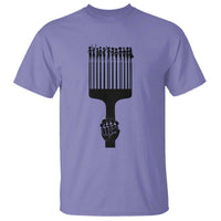 Afro Pick Comb Strong Black Power Fist T Shirt