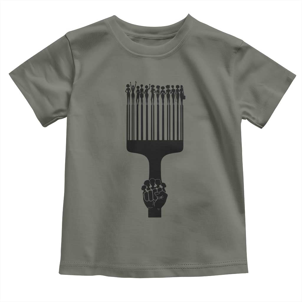 Afro Pick Comb Strong Black Power Fist Toddler T Shirt
