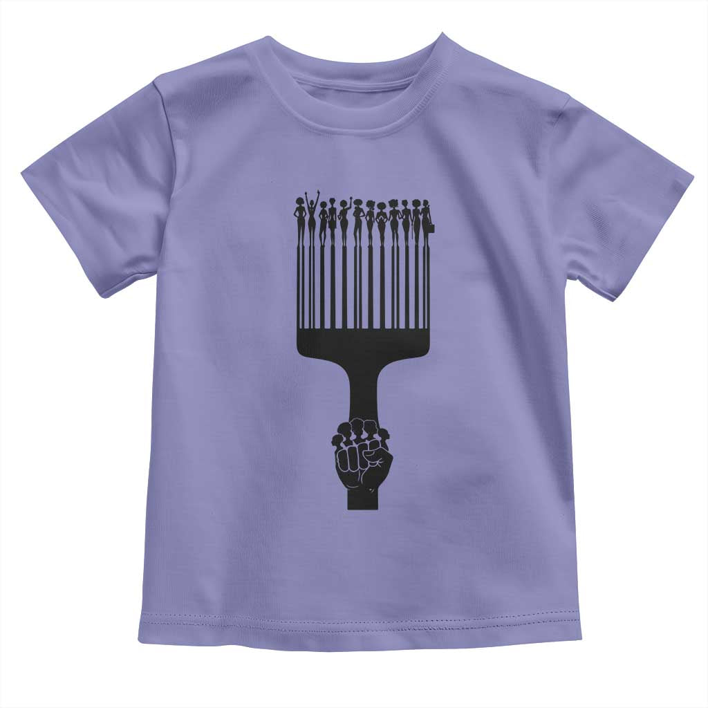 Afro Pick Comb Strong Black Power Fist Toddler T Shirt