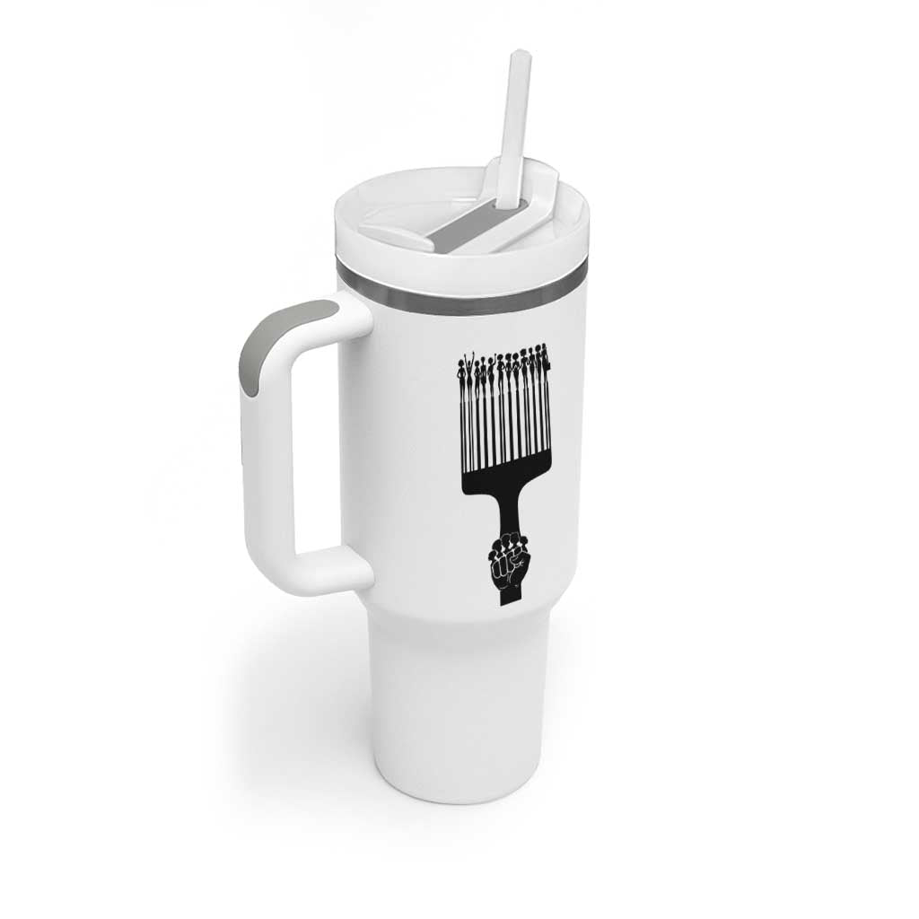 Afro Pick Comb Strong Black Power Fist Tumbler With Handle