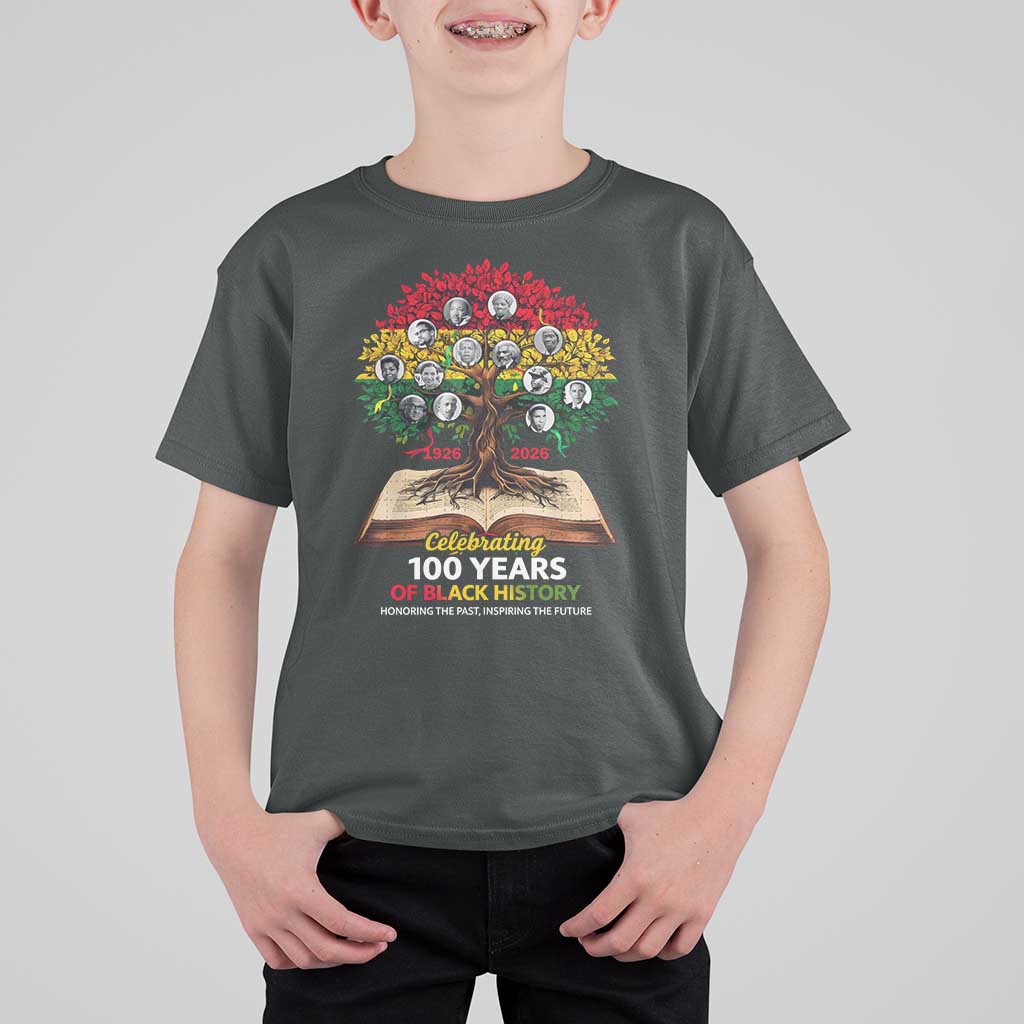 Celebrating 100 Years Of Black History Honoring The Past Inspiring The Future T Shirt For Kid Black Leaders