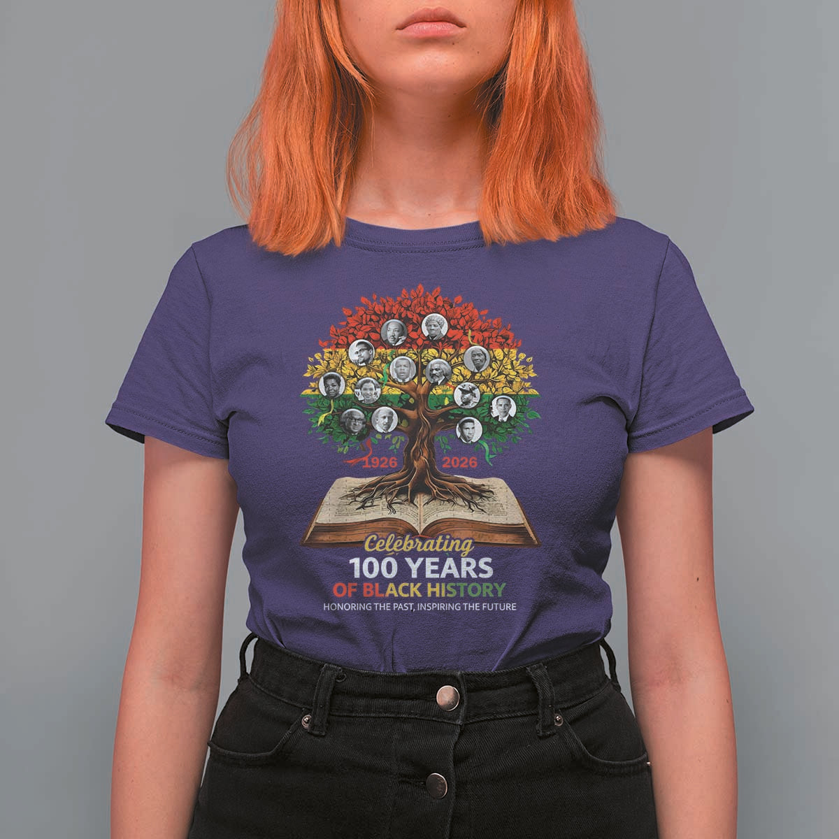 Celebrating 100 Years Of Black History Honoring The Past Inspiring The Future T Shirt For Women Black Leaders