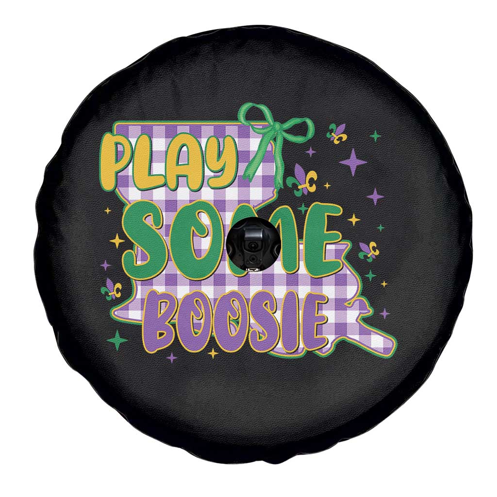Play Some Boosie Mardi Gras Spare Tire Cover Funny Fat Tuesday Coquette Louisiana Carnival