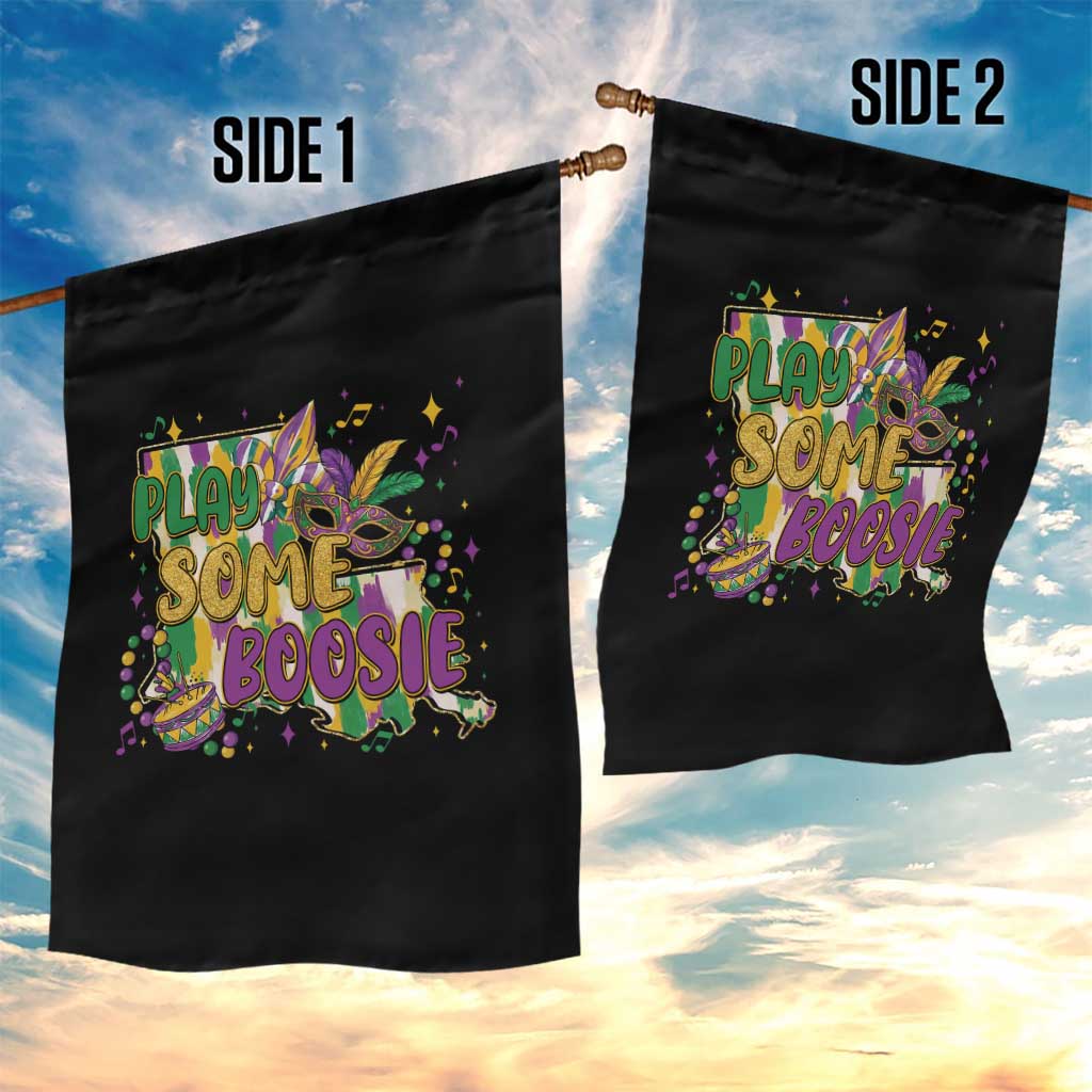Play Some Boosie Mardi Gras Garden Flag Funny Louisiana New Orleans Carnival