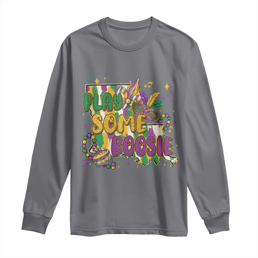 Play Some Boosie Mardi Gras Long Sleeve Shirt Funny Louisiana New Orleans Carnival