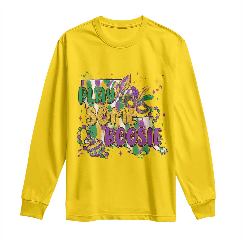 Play Some Boosie Mardi Gras Long Sleeve Shirt Funny Louisiana New Orleans Carnival