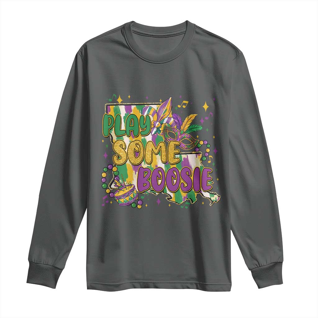 Play Some Boosie Mardi Gras Long Sleeve Shirt Funny Louisiana New Orleans Carnival