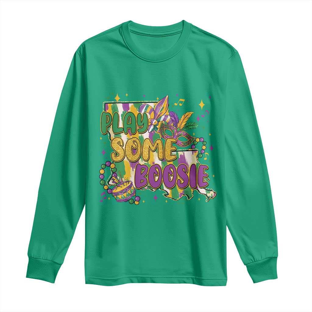 Play Some Boosie Mardi Gras Long Sleeve Shirt Funny Louisiana New Orleans Carnival