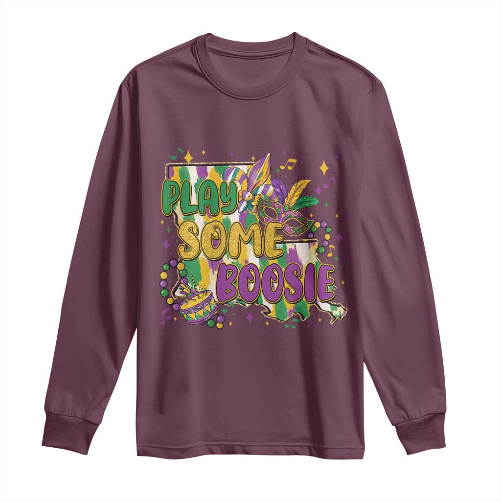 Play Some Boosie Mardi Gras Long Sleeve Shirt Funny Louisiana New Orleans Carnival