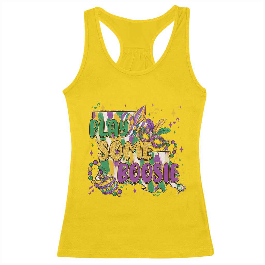 Play Some Boosie Mardi Gras Racerback Tank Top Funny Louisiana New Orleans Carnival