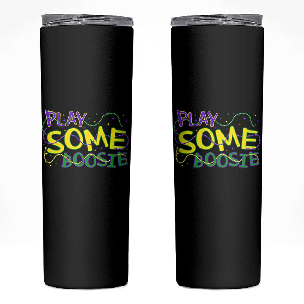 Funny Play Some Boosie Mardi Gras Skinny Tumbler Beads Carnival Louisiana