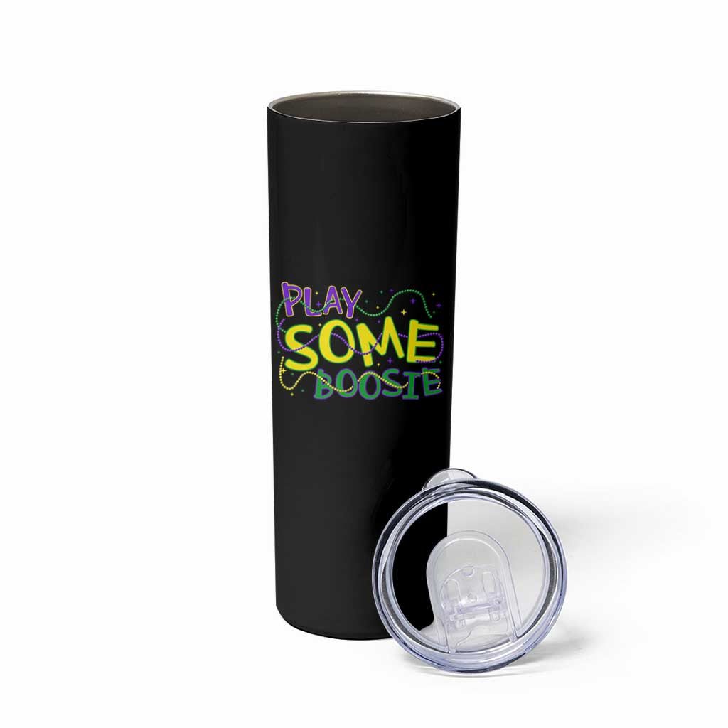 Funny Play Some Boosie Mardi Gras Skinny Tumbler Beads Carnival Louisiana