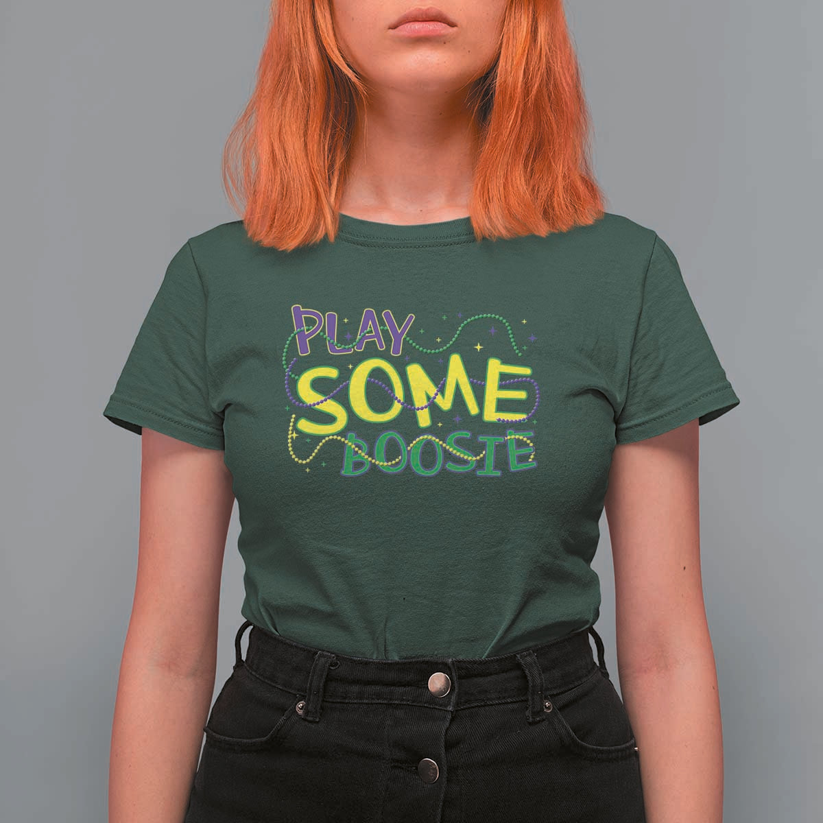 Funny Play Some Boosie Mardi Gras T Shirt For Women Beads Carnival Louisiana