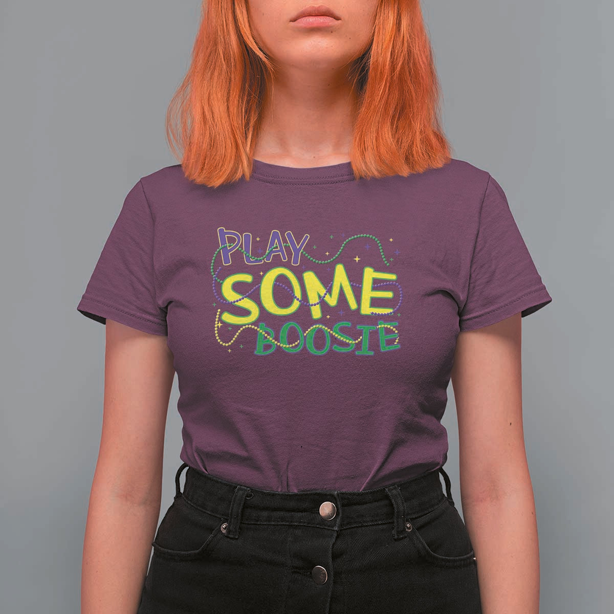 Funny Play Some Boosie Mardi Gras T Shirt For Women Beads Carnival Louisiana