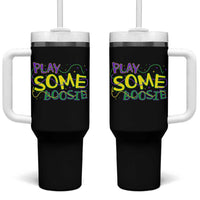Funny Play Some Boosie Mardi Gras Tumbler With Handle Beads Carnival Louisiana