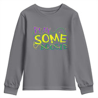 Funny Play Some Boosie Mardi Gras Youth Sweatshirt Beads Carnival Louisiana