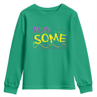Funny Play Some Boosie Mardi Gras Youth Sweatshirt Beads Carnival Louisiana