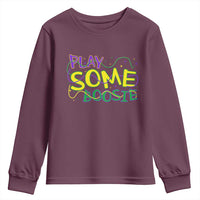 Funny Play Some Boosie Mardi Gras Youth Sweatshirt Beads Carnival Louisiana