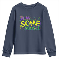 Funny Play Some Boosie Mardi Gras Youth Sweatshirt Beads Carnival Louisiana
