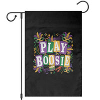 Funny Play Boosie Mardi Gras Garden Flag Fat Tuesday Carnival Fleur De Lis Music