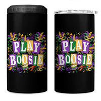 Funny Play Boosie Mardi Gras 4 in 1 Can Cooler Tumbler Fat Tuesday Carnival Fleur De Lis Music