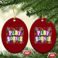 Funny Play Boosie Mardi Gras Ceramic Ornament Fat Tuesday Carnival Fleur De Lis Music
