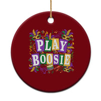 Funny Play Boosie Mardi Gras Ceramic Ornament Fat Tuesday Carnival Fleur De Lis Music