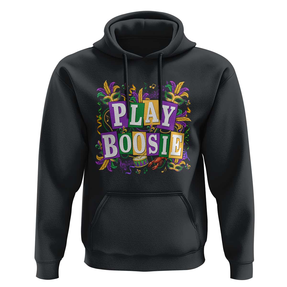 Funny Play Boosie Mardi Gras Hoodie Fat Tuesday Carnival Fleur De Lis Music
