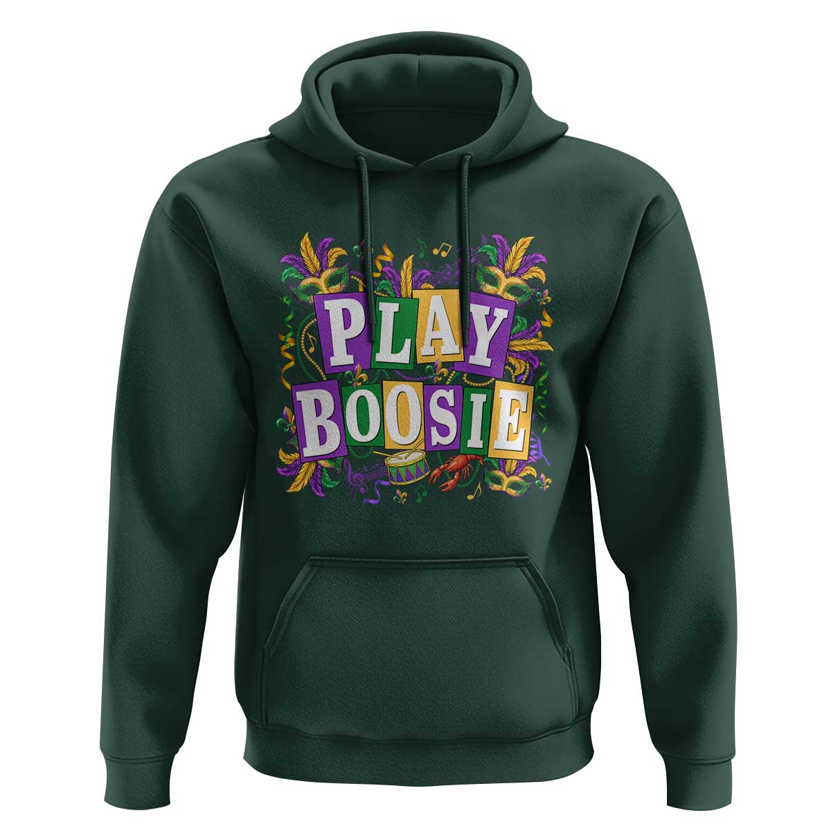 Funny Play Boosie Mardi Gras Hoodie Fat Tuesday Carnival Fleur De Lis Music