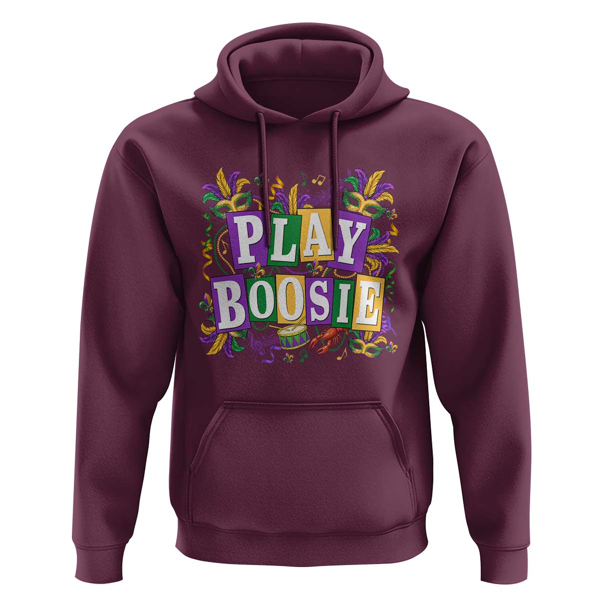 Funny Play Boosie Mardi Gras Hoodie Fat Tuesday Carnival Fleur De Lis Music