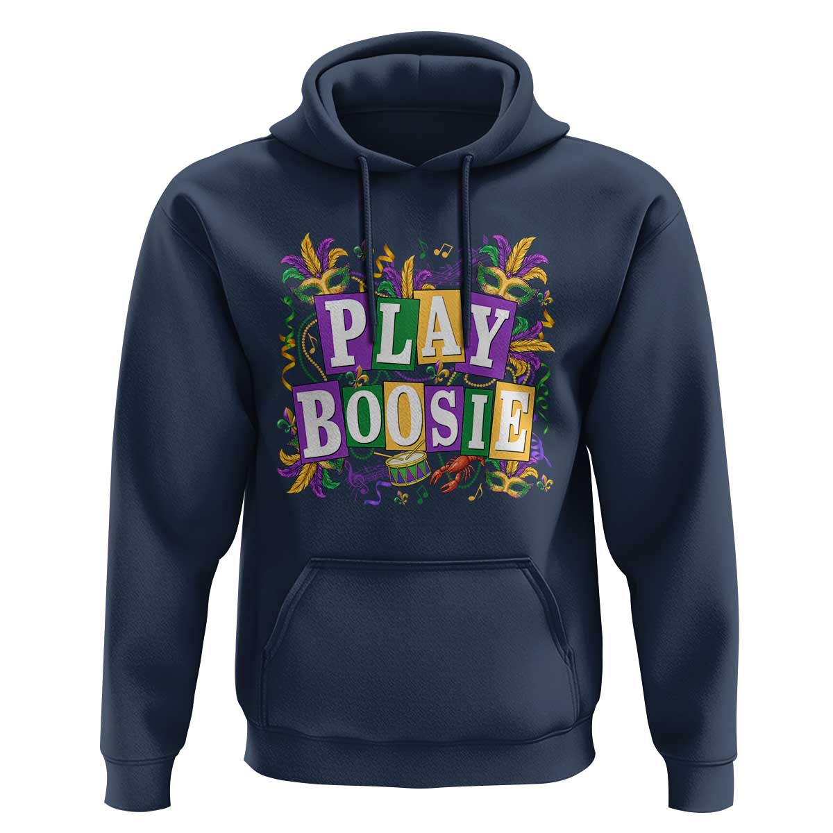 Funny Play Boosie Mardi Gras Hoodie Fat Tuesday Carnival Fleur De Lis Music