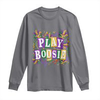 Funny Play Boosie Mardi Gras Long Sleeve Shirt Fat Tuesday Carnival Fleur De Lis Music