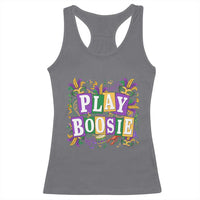 Funny Play Boosie Mardi Gras Racerback Tank Top Fat Tuesday Carnival Fleur De Lis Music