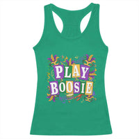 Funny Play Boosie Mardi Gras Racerback Tank Top Fat Tuesday Carnival Fleur De Lis Music