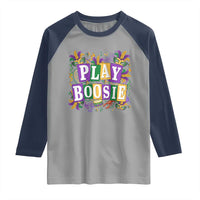 Funny Play Boosie Mardi Gras Raglan Shirt Fat Tuesday Carnival Fleur De Lis Music