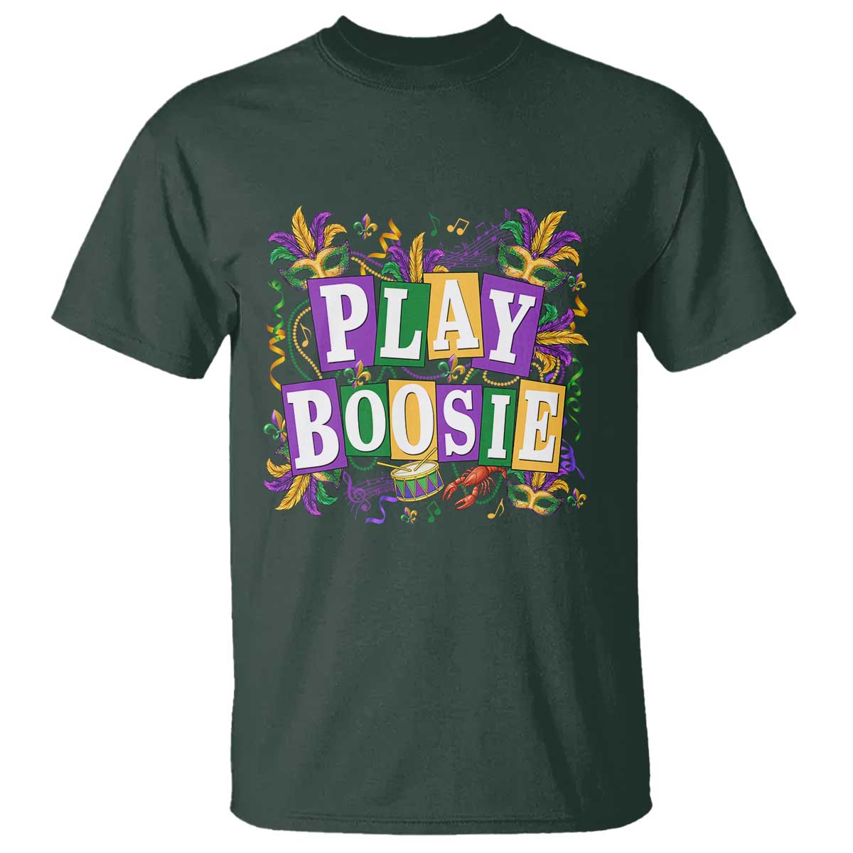 Funny Play Boosie Mardi Gras T Shirt Fat Tuesday Carnival Fleur De Lis Music