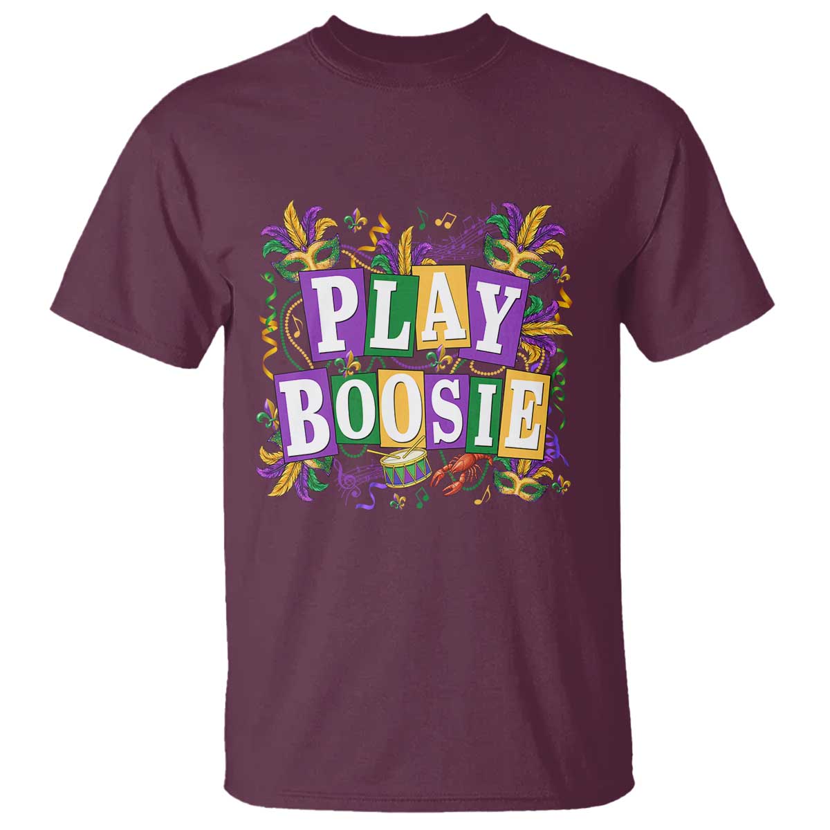 Funny Play Boosie Mardi Gras T Shirt Fat Tuesday Carnival Fleur De Lis Music