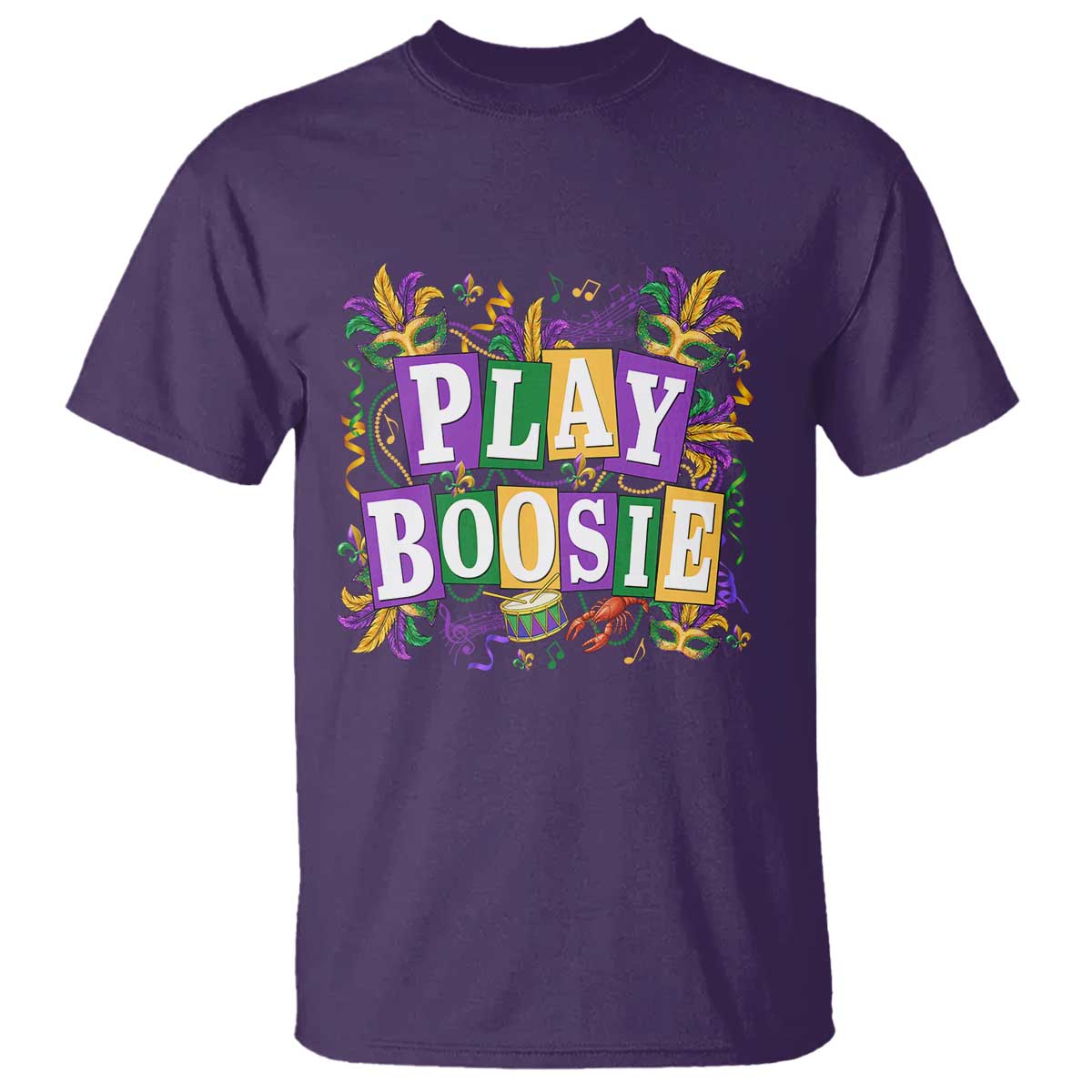 Funny Play Boosie Mardi Gras T Shirt Fat Tuesday Carnival Fleur De Lis Music