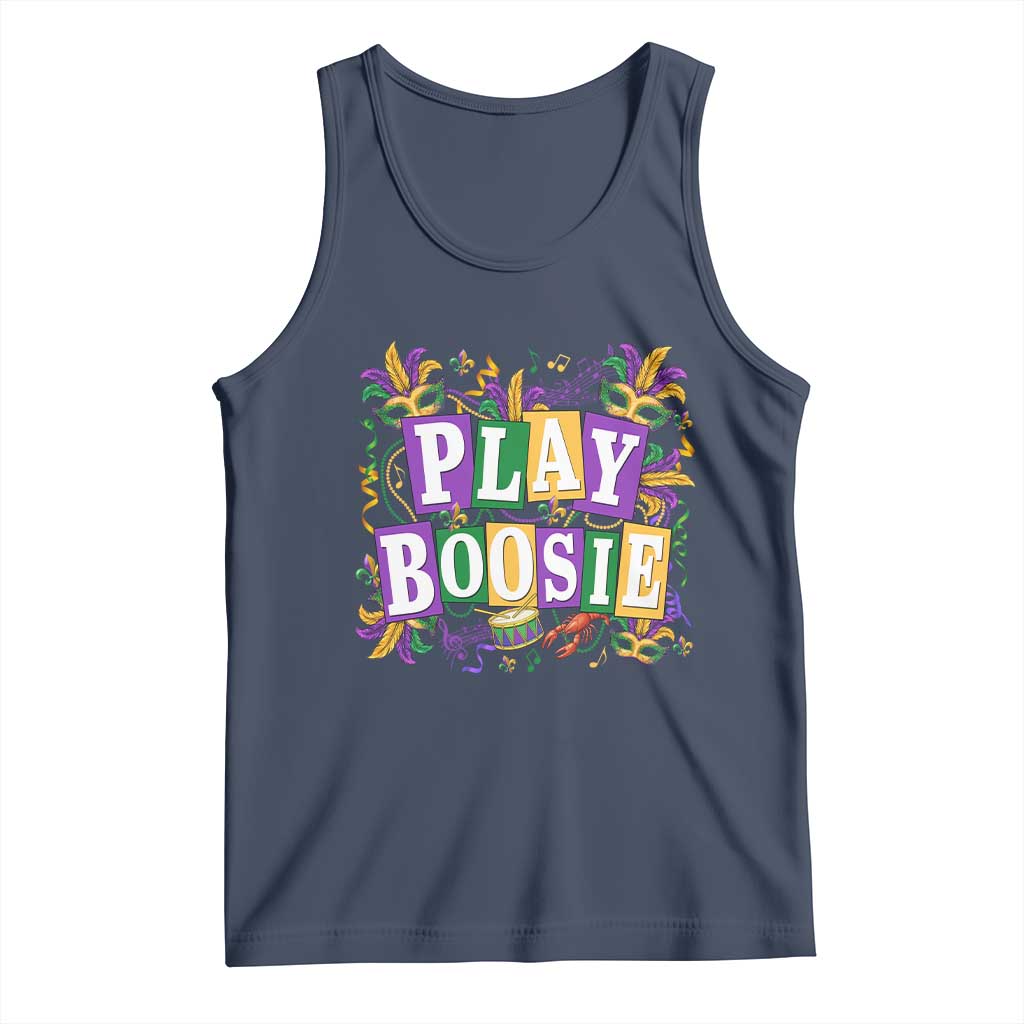 Funny Play Boosie Mardi Gras Tank Top Fat Tuesday Carnival Fleur De Lis Music