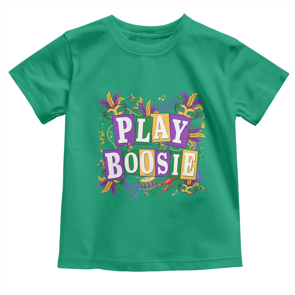Funny Play Boosie Mardi Gras Toddler T Shirt Fat Tuesday Carnival Fleur De Lis Music