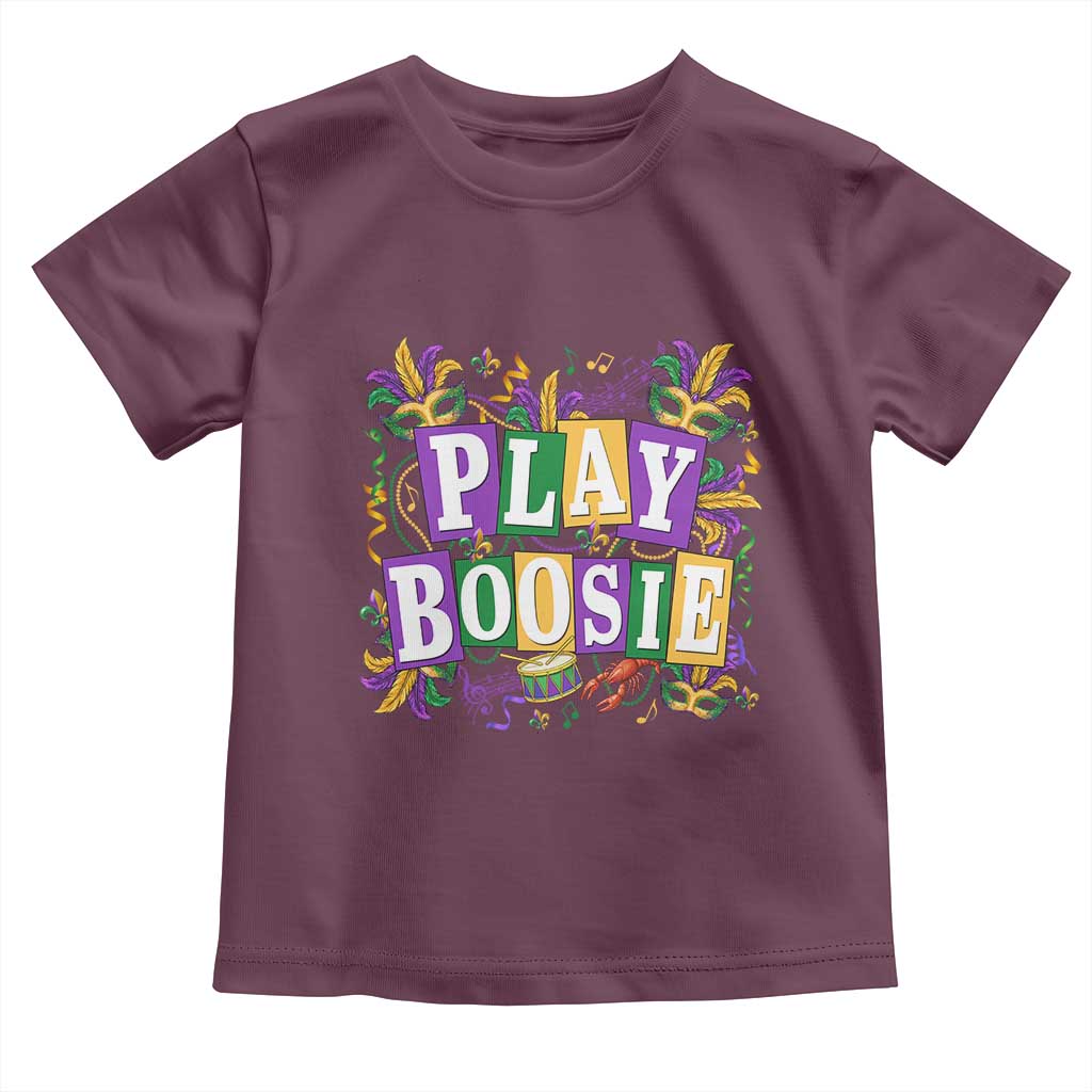 Funny Play Boosie Mardi Gras Toddler T Shirt Fat Tuesday Carnival Fleur De Lis Music