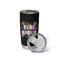 Funny Play Boosie Mardi Gras Tumbler Cup Fat Tuesday Carnival Fleur De Lis Music