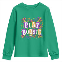 Funny Play Boosie Mardi Gras Youth Sweatshirt Fat Tuesday Carnival Fleur De Lis Music